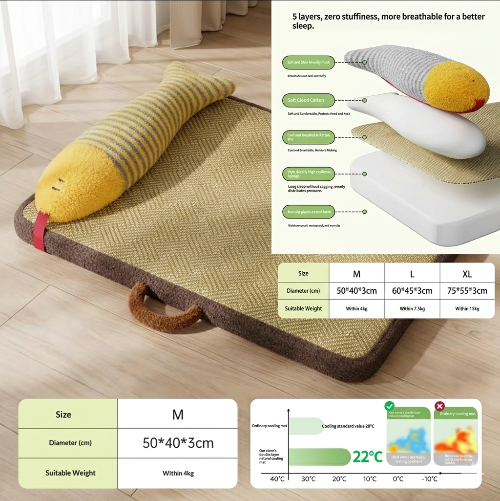 Summer Ice Silk Cooling Pet Bed Mat