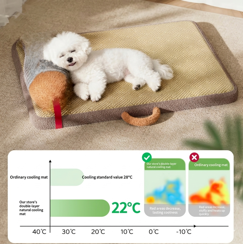 Summer Ice Silk Cooling Pet Bed Mat